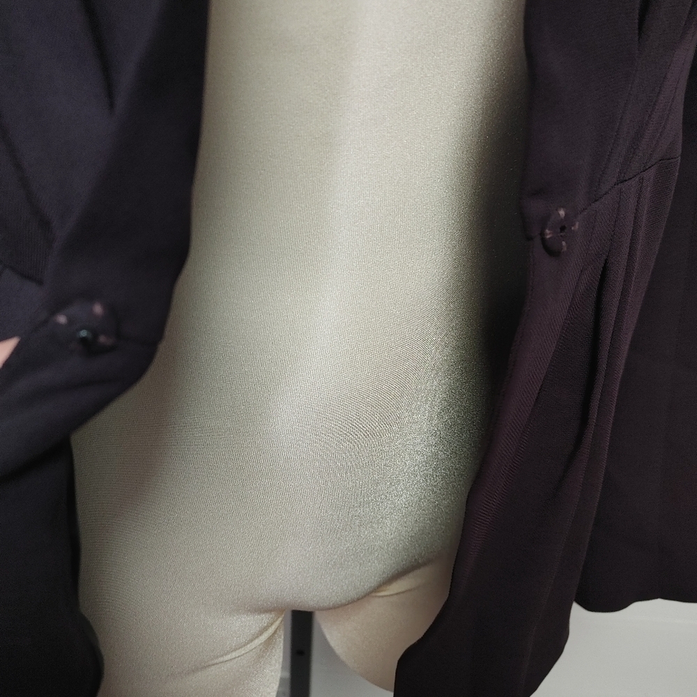 Reiss Carla Eggplant Pleated Viscose Blazer Size M - Picture 4 of 14